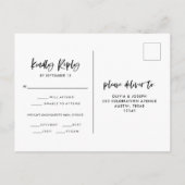 Chic Casual script | Trouwmaaltijd keuze RSVP Briefkaart (Achterkant)