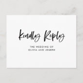 Chic Casual script | Trouwmaaltijd keuze RSVP Briefkaart (Voorkant)