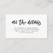 Chic Casual Script Zwart en Wit Trouwdetails Informatiekaartje (Voorkant)
