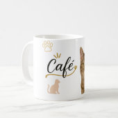 Chic Cat Café Vibe mok Schattige Coffee Lover Desi (Voorkant links)