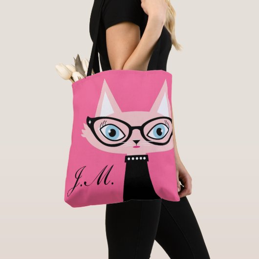 Chic Cat Monogram Canvas tas (Dichtbij)