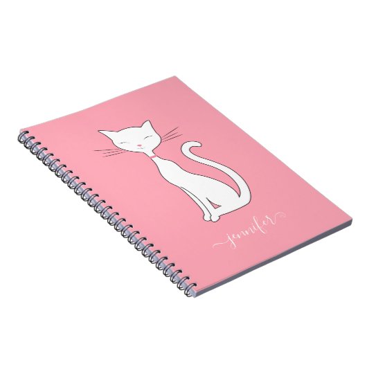 Chic Cat Personeelsroze Notitieboek (Rechterzijde)