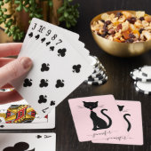 Chic Cat Persoonlijke naam Roze zwart Pokerkaarten (Insitu)