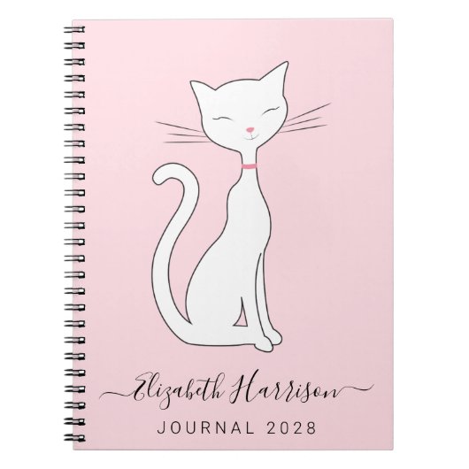 Chic Cat Pink op maat Notitieboek (Voorkant)