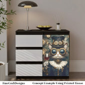 Chic Cat Queen Toasting, Rode Wijn AH7 Decoupage Tissuepapier