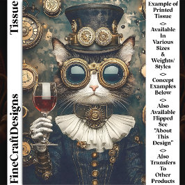 Chic Cat Queen Toasting, Rode Wijn AH7 Decoupage Tissuepapier