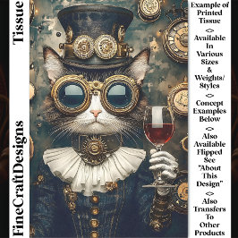 Chic Cat Queen Toasting, Rode Wijn CT9 Decoupage Tissuepapier