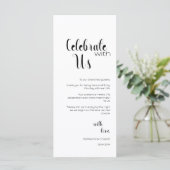 Chic Celebrate With Us Wedding Place Setting Cards Programmakaart (Staand voorkant)
