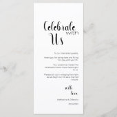 Chic Celebrate With Us Wedding Place Setting Cards Programmakaart (Voorkant)