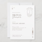 Chic Celestial Moon Stars Monogram Vrijgezellenfee Kaart (Voorkant)