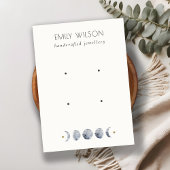 Chic Celestial Moon Waterverf 2 Earring Display Visitekaartje