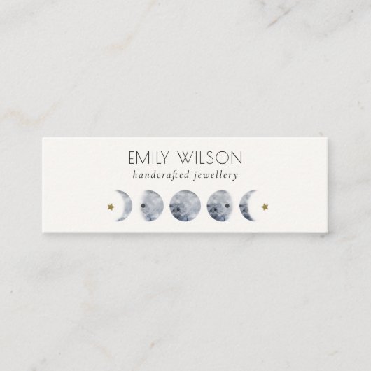 Chic Celestial Moon Waterverf Earring Display Mini Visitekaartje (Voorkant)