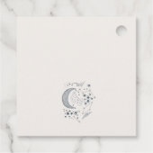Chic Celestial Navy Sterrennacht Moon Baby shower Bedankjes Labels (Achterkant)