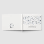 Chic Celestial Navy Sterrennacht Moon Baby shower Gastenboek (Volledig)
