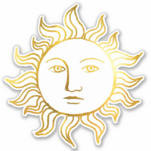 Chic Celestial Retro Golden Folie Vintage Witch Su Sticker