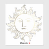 Chic Celestial Retro Silver Foil Witch Sun Sticker (Vel)
