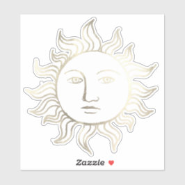 Chic Celestial Retro Silver Foil  Witch Sun Sticker