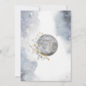 Chic Celestial Silver, White en Gold Bat Mitzvah Kaart (Achterkant)