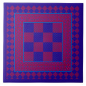 Chic Ceramic Tegel, Paars, blauw, Plum Polkas Tegeltje (Voorkant)