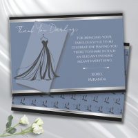Chic Cerulean Blue Mode Galajubileumkaart
