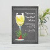 Chic Chalkboard Holiday Cocktail Party Uitnodiging (Staand voorkant)