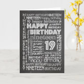 Chic Chalkboard Leeftijd-specifieke 19e Verjaardag Kaart (Gele Bloem)
