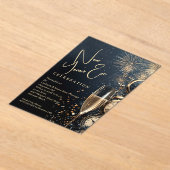 Chic Champagne and Clocks New Year's Eve Acryl Uitnodigingen (Laagn)