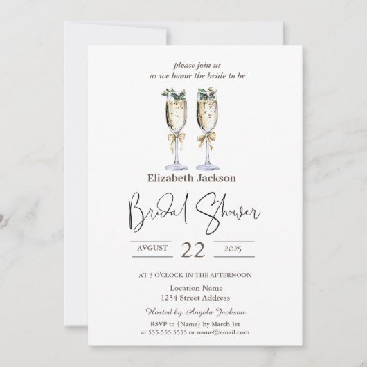 Chic Champagne Beach Zomer Vrijgezellenfeest Kaart (Voorkant)