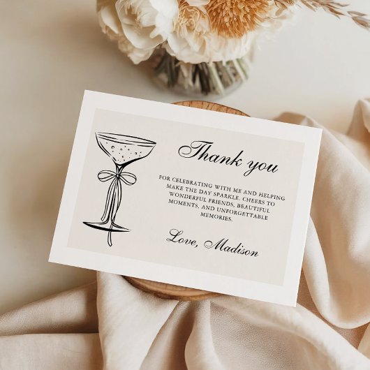 Chic Champagne Coquette Bedankkaart