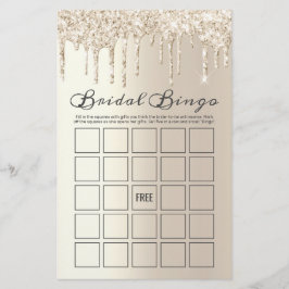 Chic Champagne Driving Glitter Bridal Bingo Game