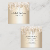 Chic Champagne Driving Glitter Professional Vierkante Visitekaartje (Voorkant / Achterkant)