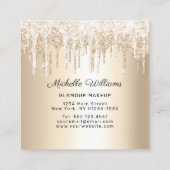 Chic Champagne Driving Glitter Professional Vierkante Visitekaartje (Achterkant)