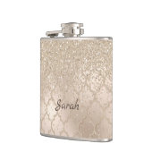 Chic Champagne Glitter Kijk Flask Heupfles (Links)