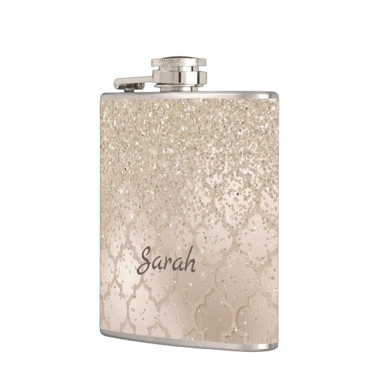 Chic Champagne Glitter Kijk Flask Heupfles (Links)