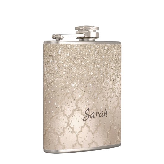 Chic Champagne Glitter Kijk Flask Heupfles (Rechts)