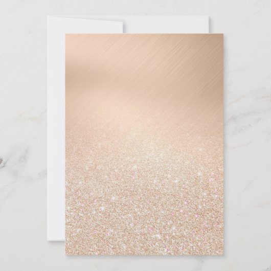 Chic Champagne Gold Glitter Metallic Afstuderen Kaart (Achterkant)