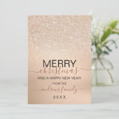 Chic Champagne Gold Glitter Metallic Kerstmis Feestdagenkaart (Staand voorkant)