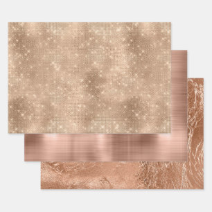 Chic Champagne Gold Sparkle Glitz Inpakpapier Vel