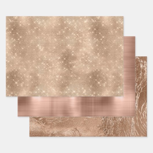 Chic Champagne Gold Sparkle Glitz Inpakpapier Vel (Set)