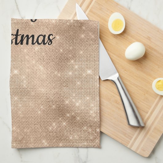 Chic Champagne Gold Sparkle Glitz Theedoek (Quarter Fold)