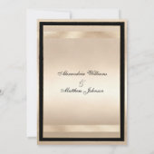 Chic Champagne Goud Zwart Glamour Luxe Huwelijk Kaart (Achterkant)
