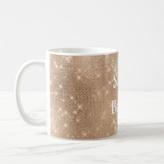 Chic Champagne Gouden Sparkle Glitz Kerstmis Koffiemok (Links)