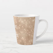 Chic Champagne Gouden Sparkle Glitz Kerstmis Latte Mok (Rechts)