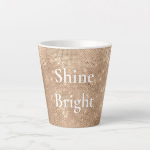 Chic Champagne Gouden Sparkle Glitz Kerstmis Latte Mok