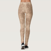 Chic Champagne Gouden Sparkle Glitz Kerstmis Leggings (Achterkant)