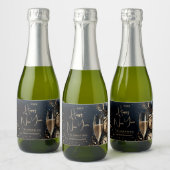 Chic Champagne Happy New Year Mini Sparkling Wijnetiket (Flessen)