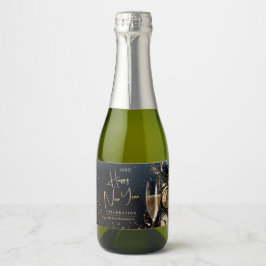 Chic Champagne Happy New Year Mini Sparkling Wijnetiket