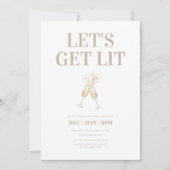 Chic Champagne Holiday Party Kaart (Voorkant)