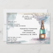 Chic Champagne Party Invitation Kaart (Achterkant)