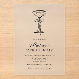 Chic Champagne Soirée Birthday Invitation Acryl Uitnodigingen